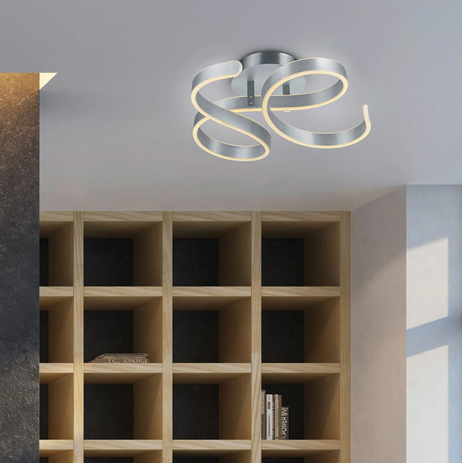 LED-Deckenleuchte Francis, aluminium gebürstet
