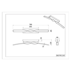 LED-Deckenleuchte Ginko, weiß matt, Metall, Länge 79 cm