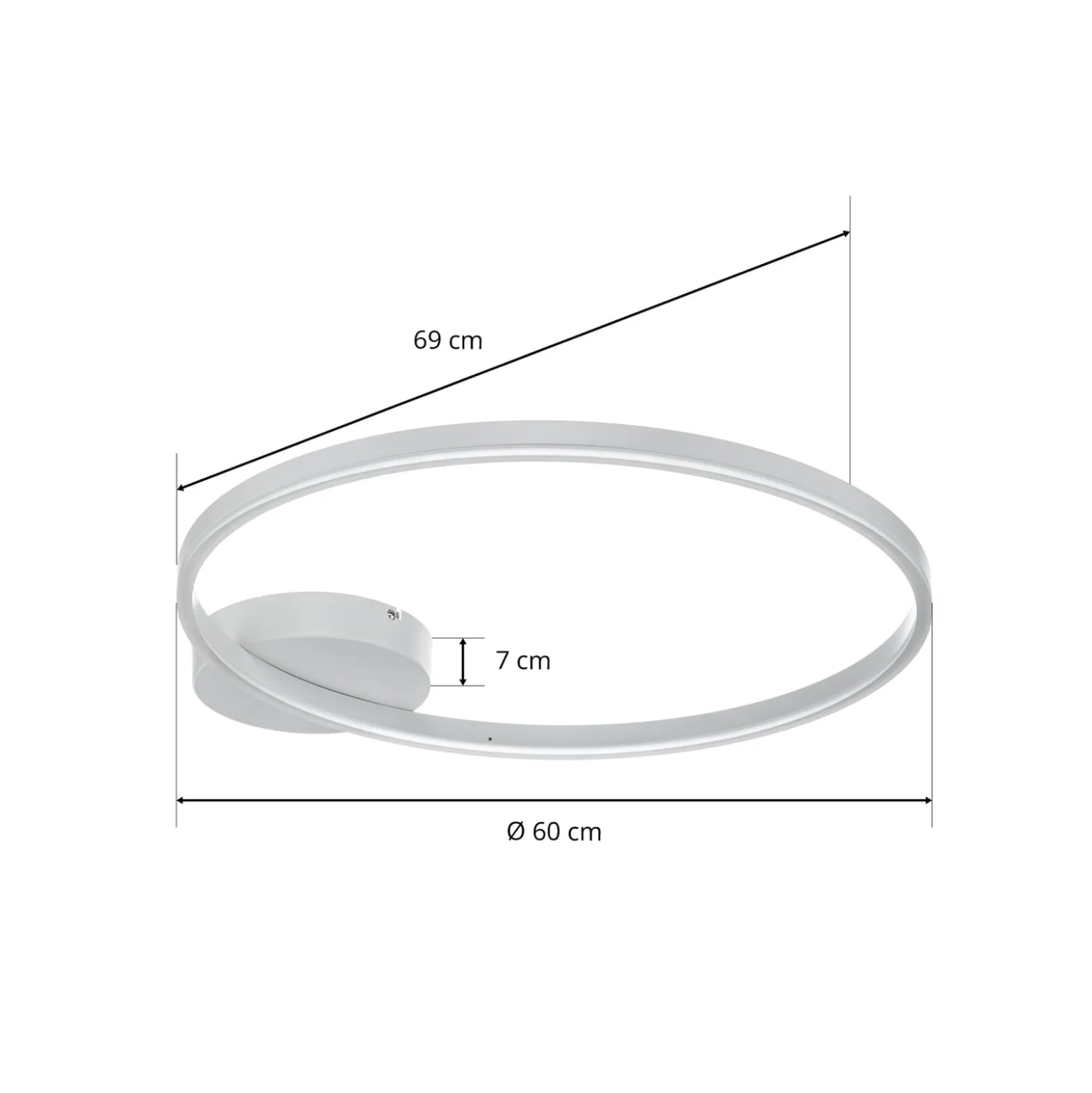 LED-Deckenleuchte Giotto 1fl., weiß