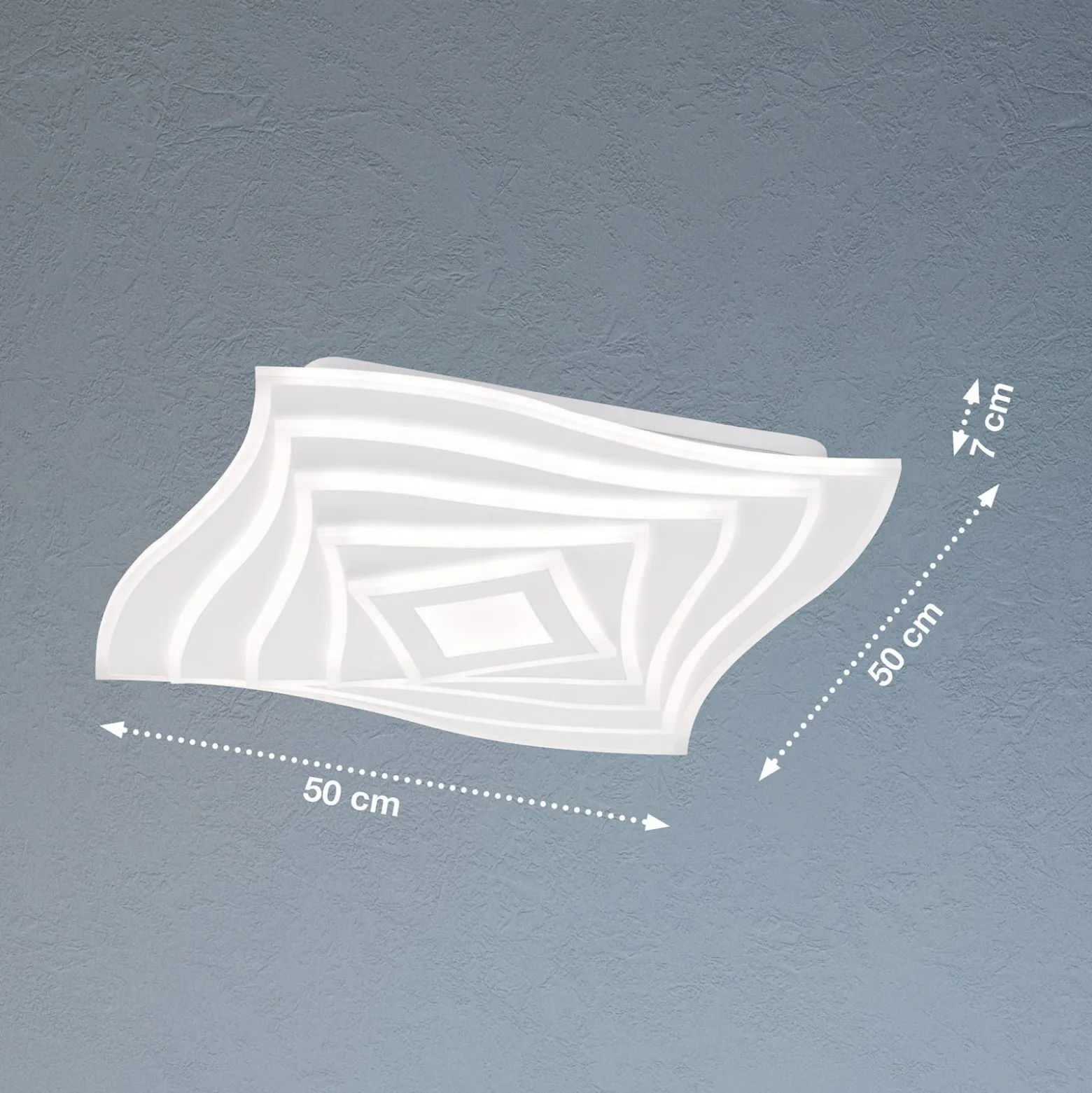 LED-Deckenleuchte HERO, weiß, 50 x 50 cm, Metall, CCT, RGB