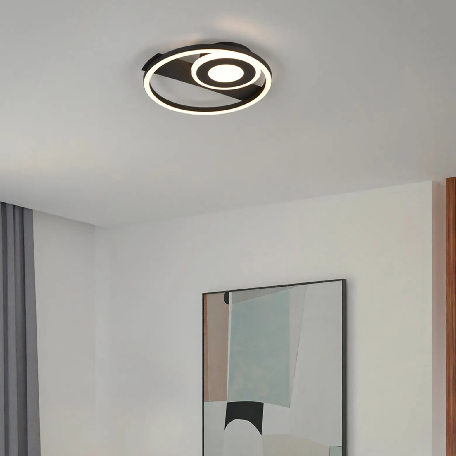 LED-Deckenleuchte Horus, schwarz, 2.500 lm, 3.000 K, Metall
