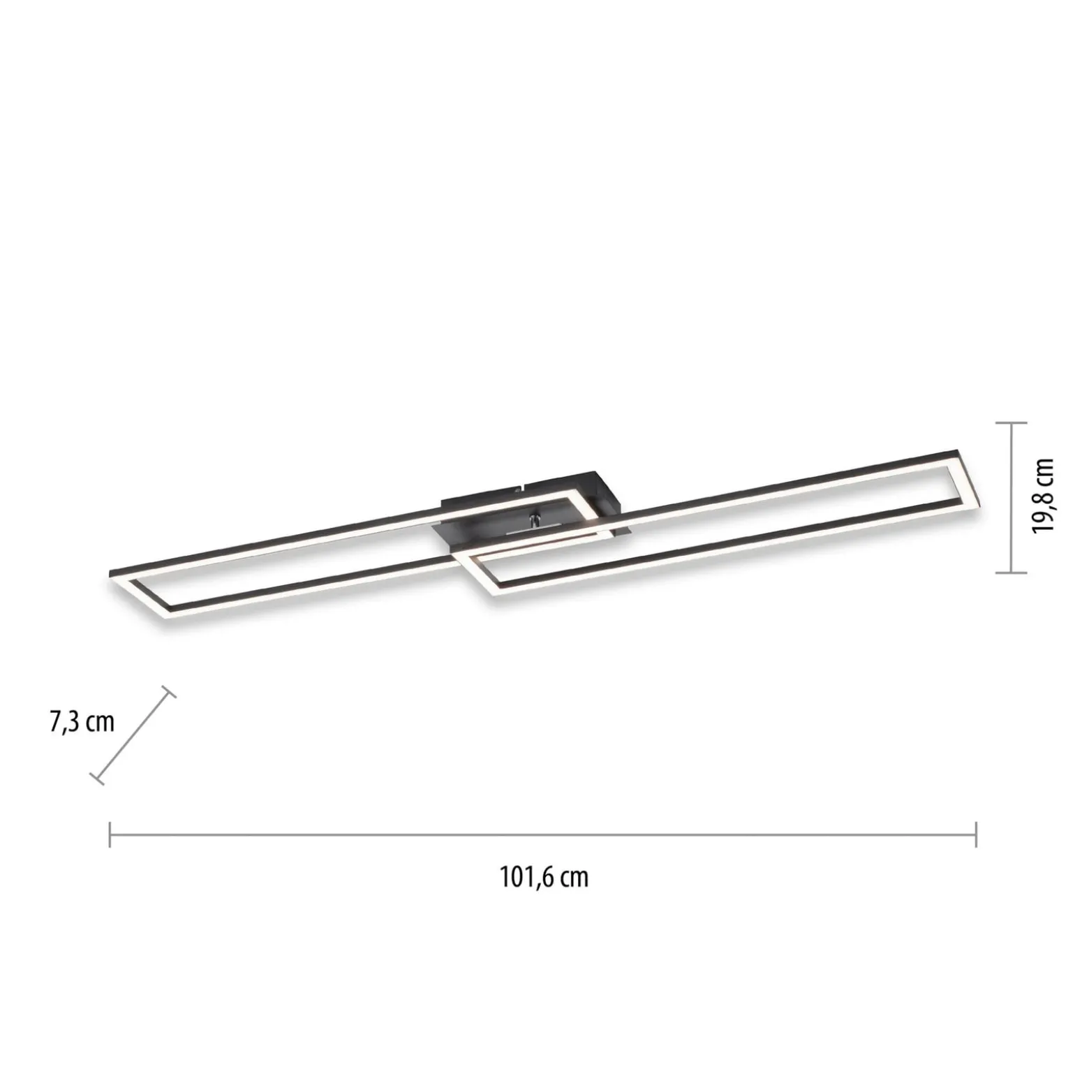 LED-Deckenleuchte Iven, dim, schwarz, 101,6x19,8cm