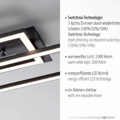 LED-Deckenleuchte Iven, dim, schwarz, 101,6x19,8cm