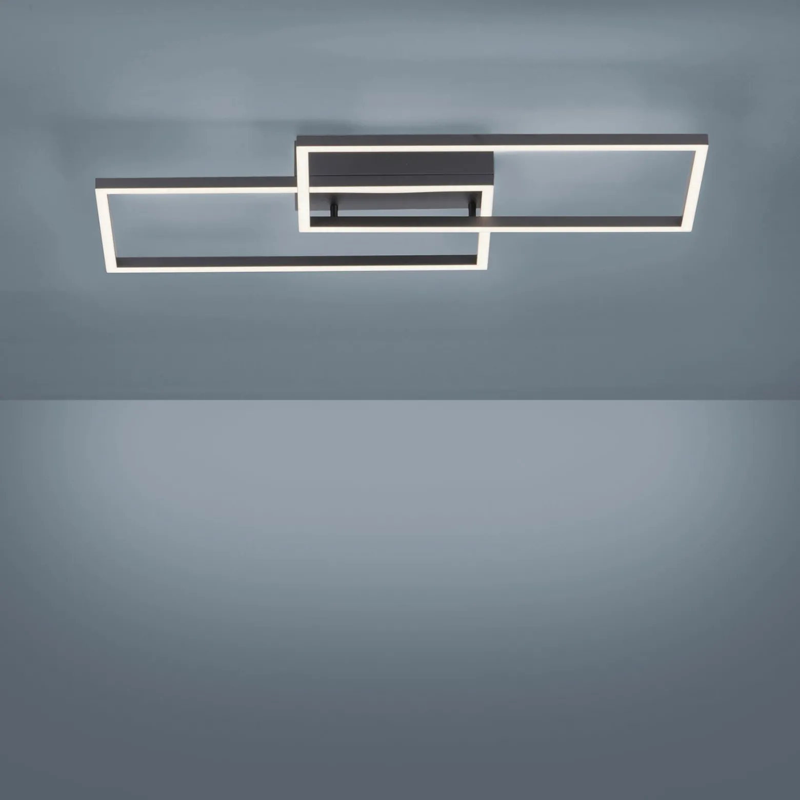 LED-Deckenleuchte Iven, dim, schwarz, 60,5x32,5cm