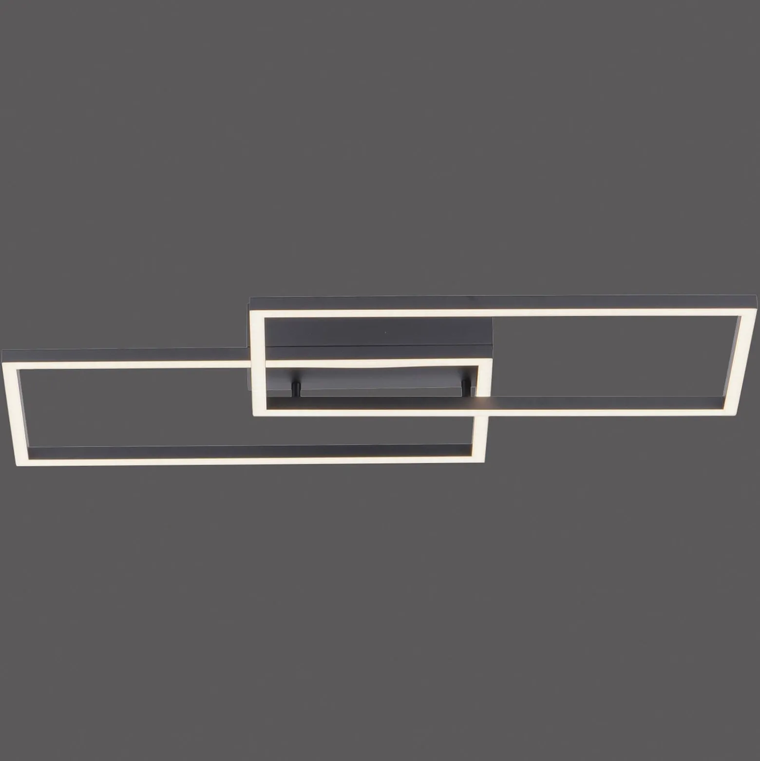 LED-Deckenleuchte Iven, dim, schwarz, 60,5x32,5cm