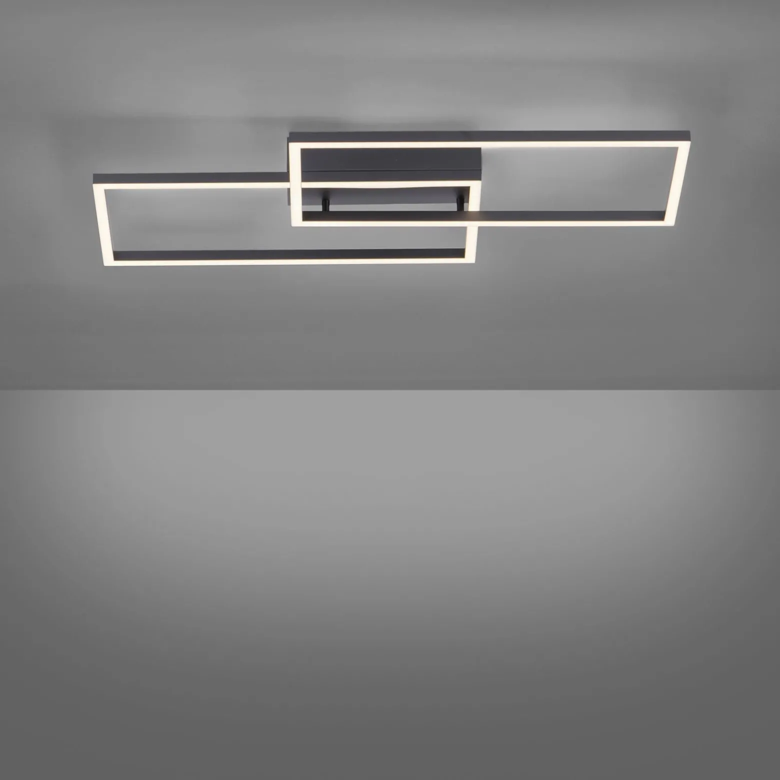 LED-Deckenleuchte Iven, dim, schwarz, 60,5x32,5cm