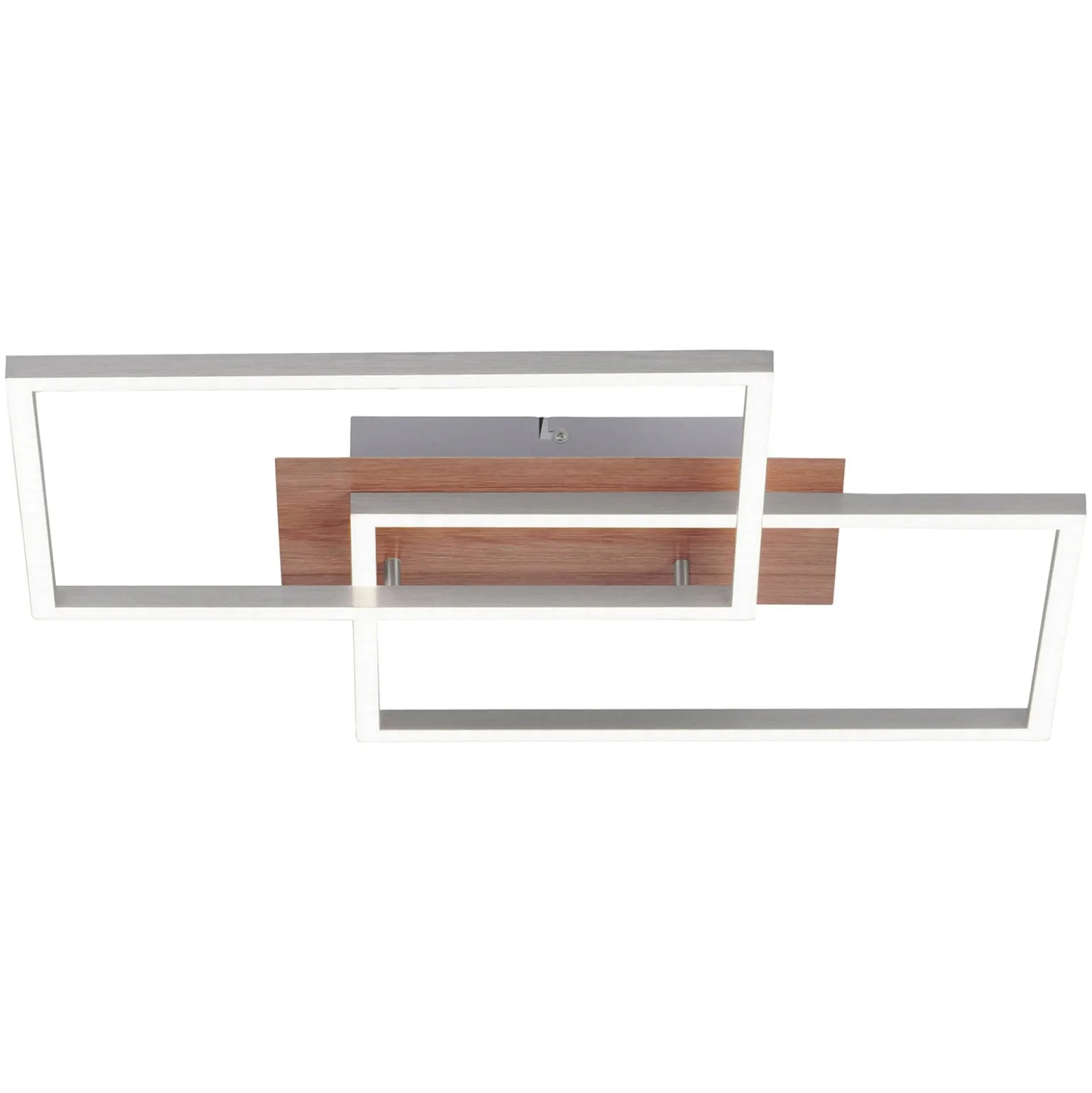 LED-Deckenleuchte Iven, dim, stahl/holz, 50,4x42cm