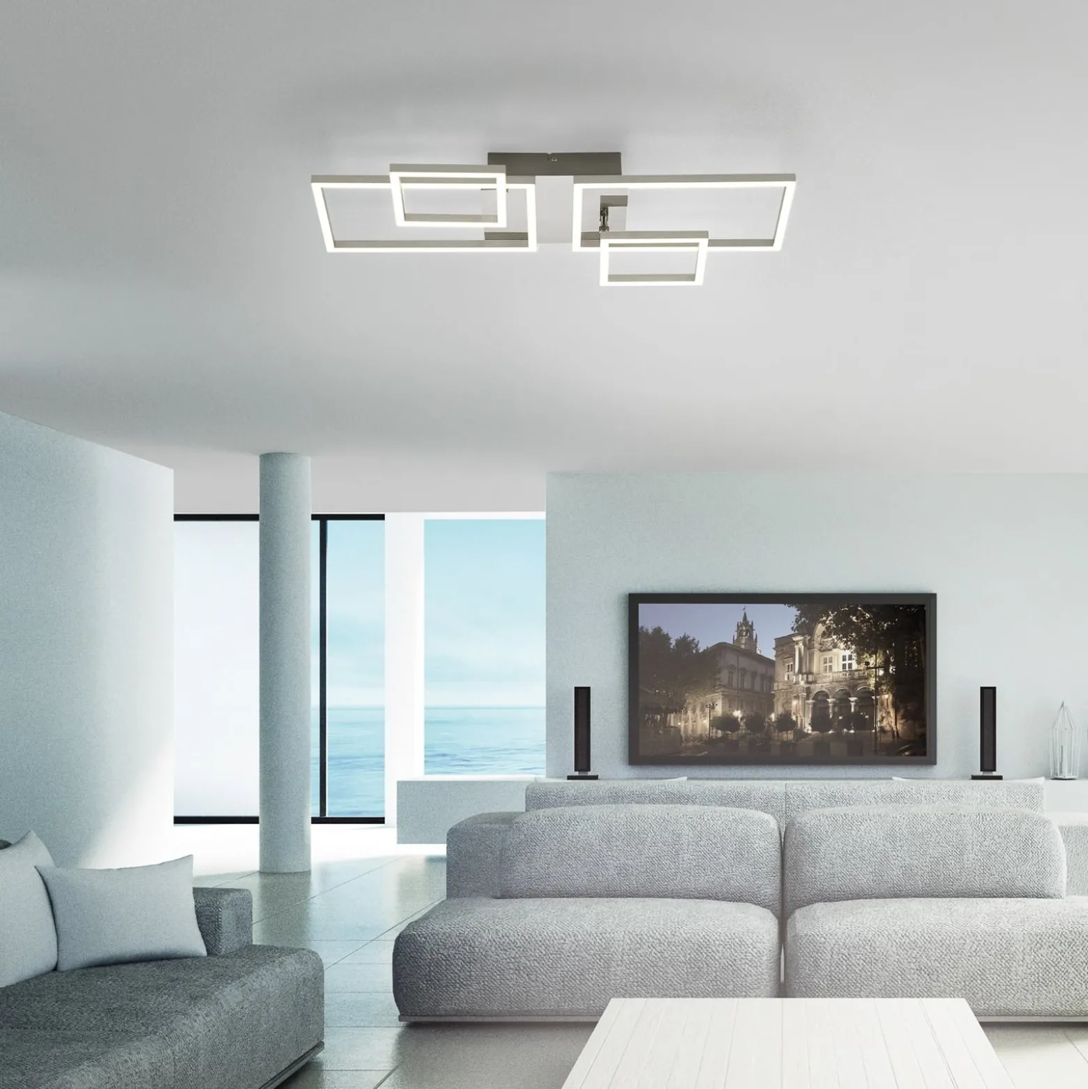 LED-Deckenleuchte Iven, stahl, 32,4x30cm
