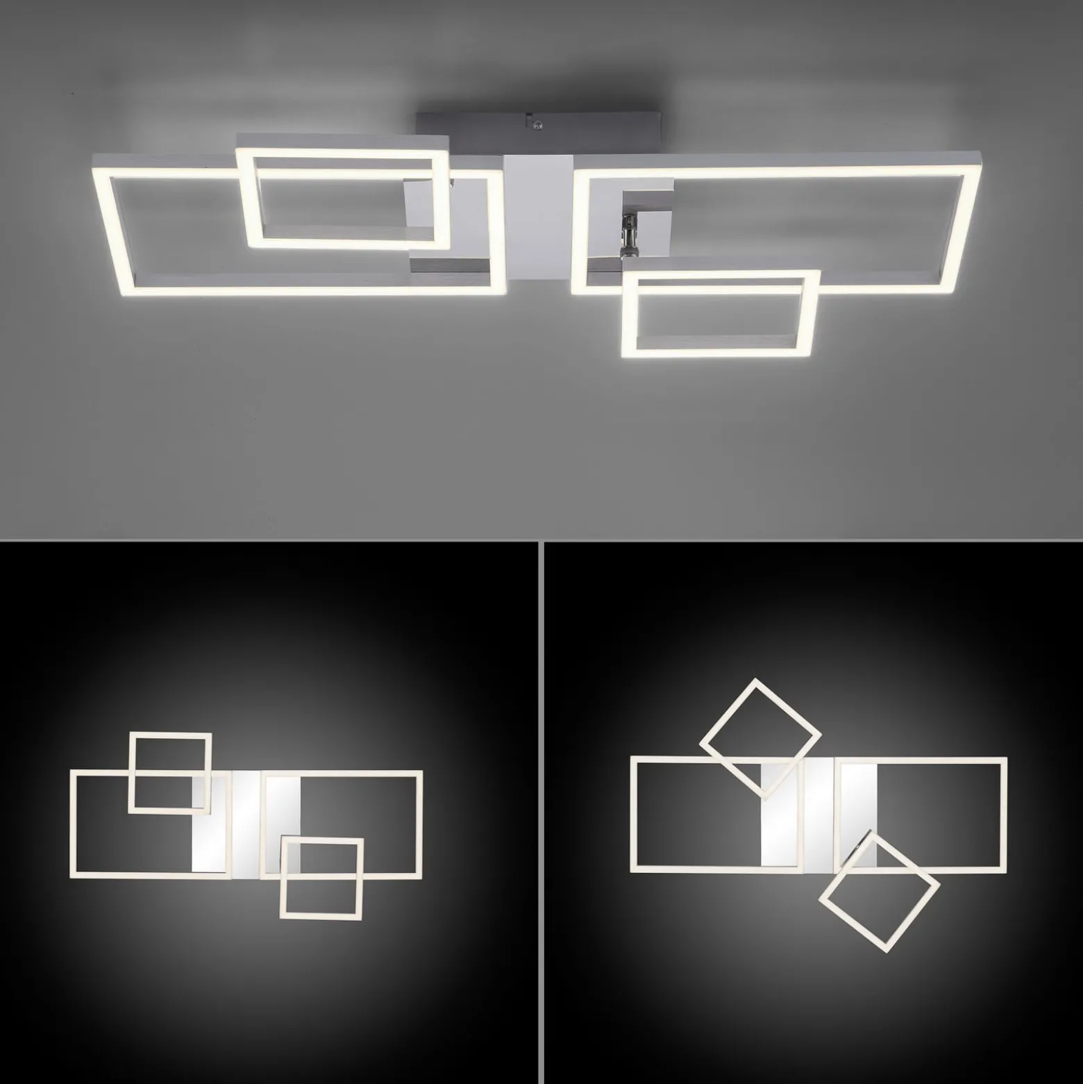 LED-Deckenleuchte Iven, stahl, 32,4x30cm