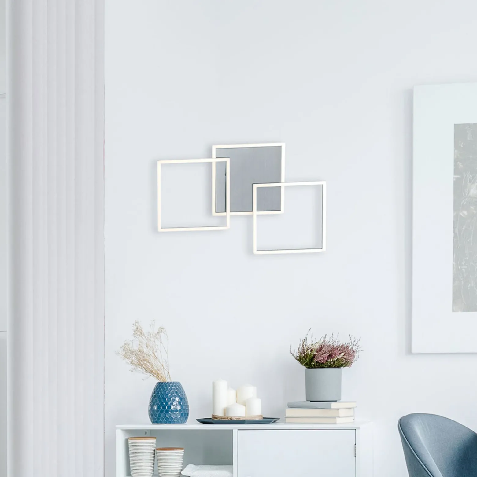 LED-Deckenleuchte Iven, stahl, 75x45cm