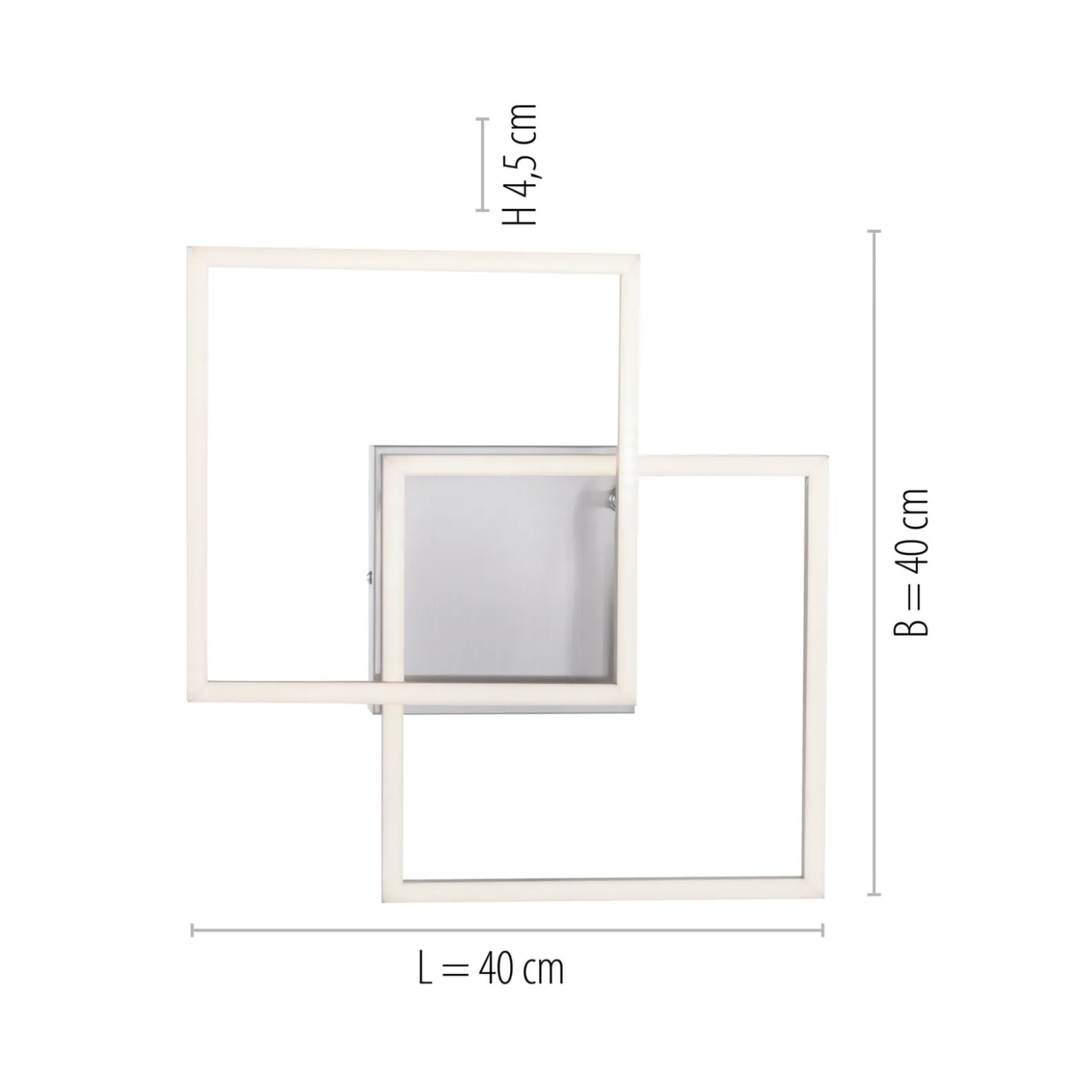 LED-Deckenleuchte Iven, stahl, 35,9x35,9cm