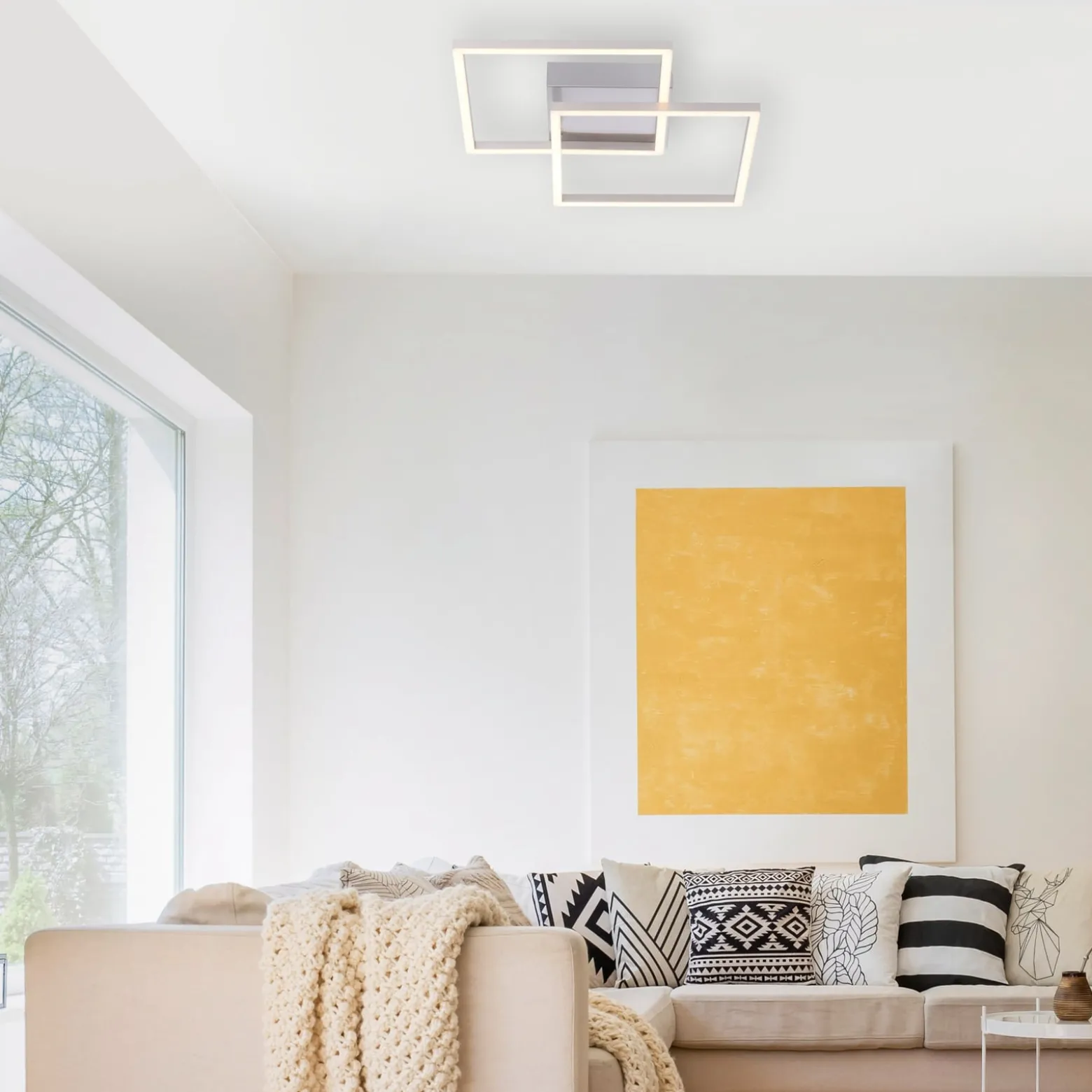 LED-Deckenleuchte Iven, stahl, 35,9x35,9cm
