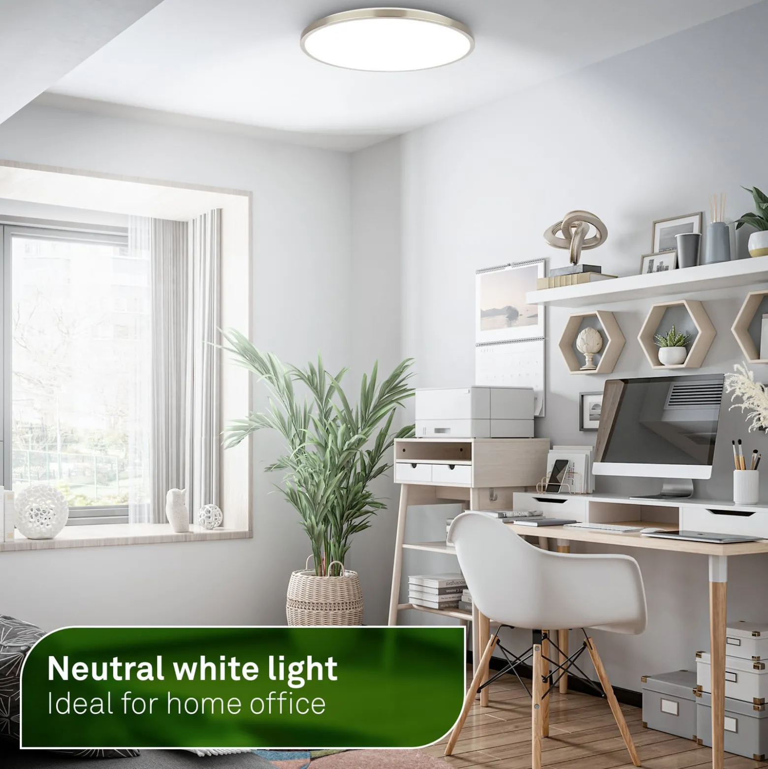 LED-Deckenleuchte Kaida nickel matt, Ø 30 cm, EEK A, 4.000 K