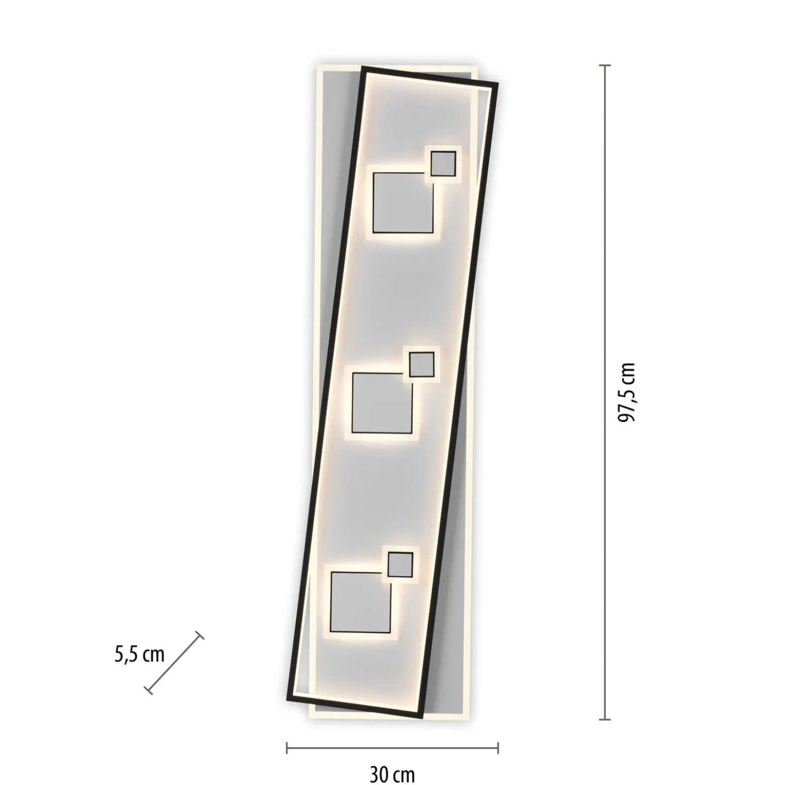 LED-Deckenleuchte Mailak, Länge 97 cm
