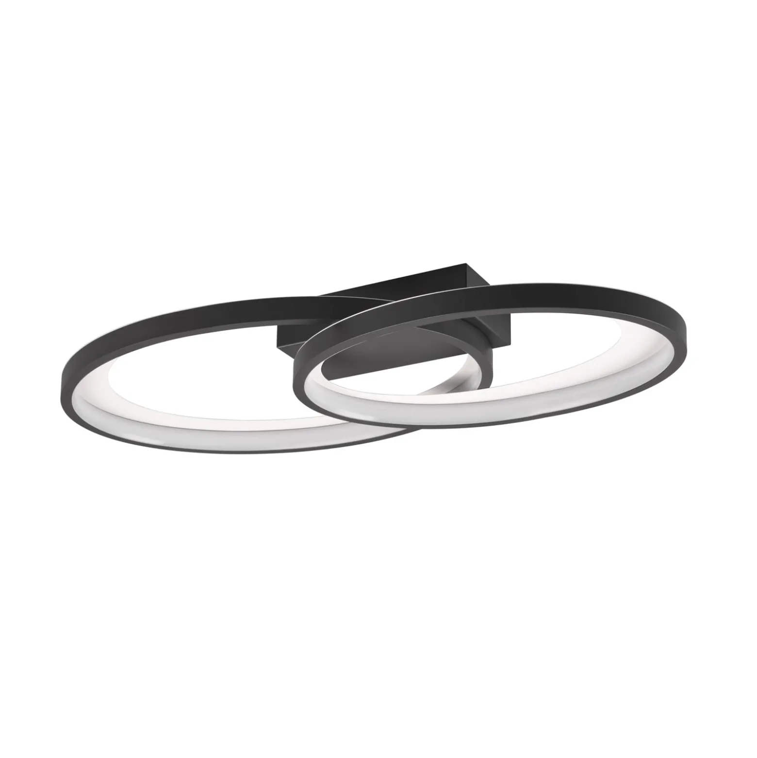 LED-Deckenleuchte Malaga mit 2 Ringen, schwarz