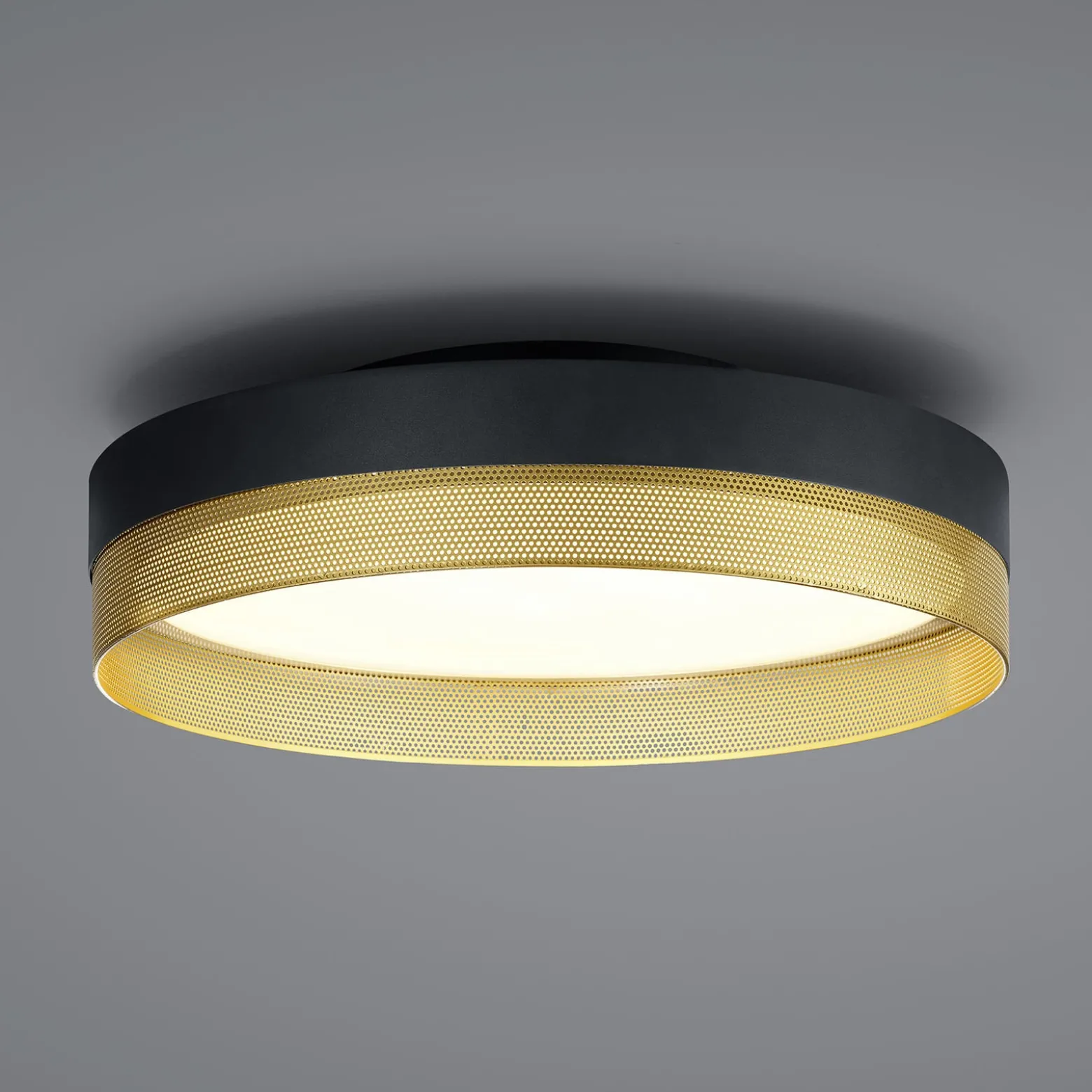 LED-Deckenleuchte Mesh, Ø 45 cm, schwarz/gold
