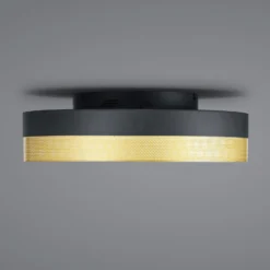 LED-Deckenleuchte Mesh, Ø 45 cm, schwarz/gold