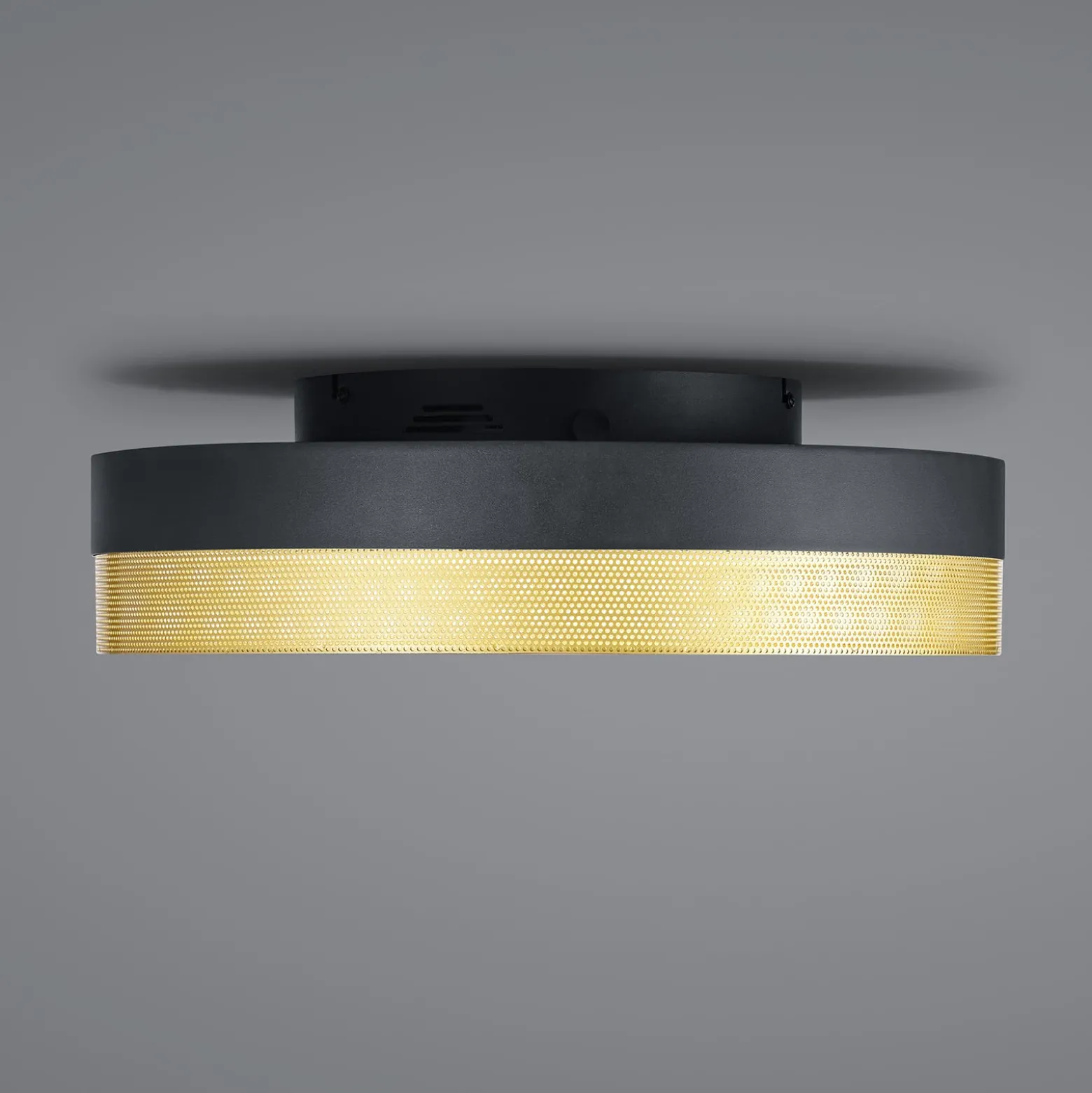 LED-Deckenleuchte Mesh, Ø 45 cm, schwarz/gold