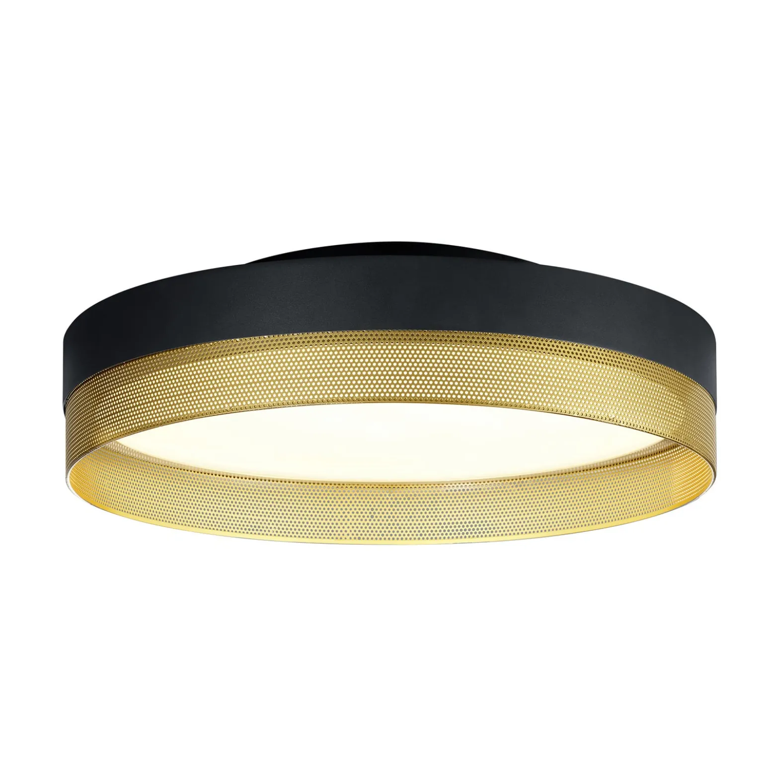 LED-Deckenleuchte Mesh, Ø 45 cm, schwarz/gold