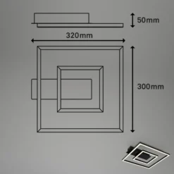 LED-Deckenleuchte 3772 mit 2 Rahmen, schwarz