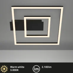 LED-Deckenleuchte 3772 mit 2 Rahmen, schwarz