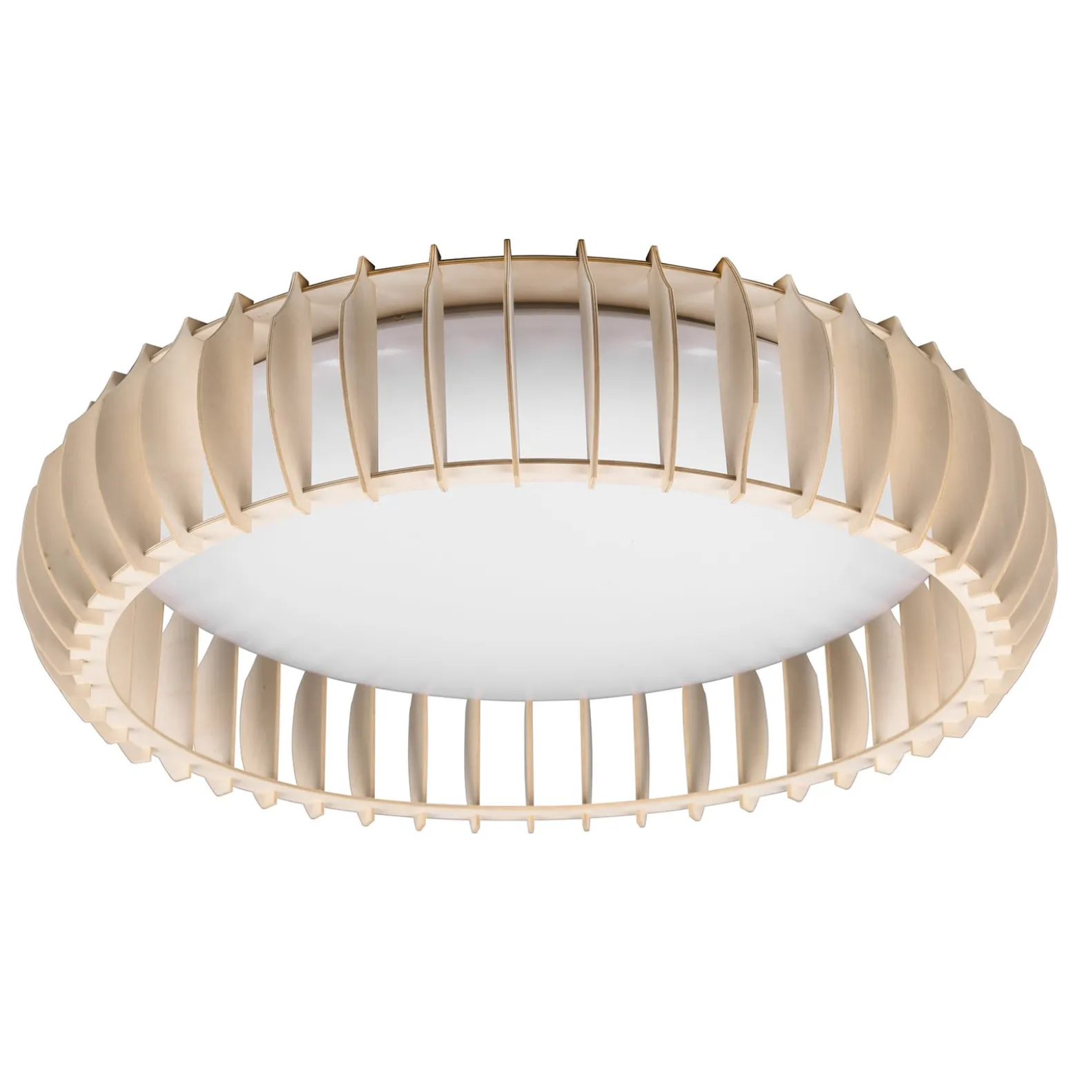 LED-Deckenleuchte Monte, CCT, Ø 60 cm, holz hell