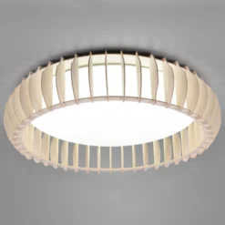 LED-Deckenleuchte Monte, CCT, Ø 60 cm, holz hell