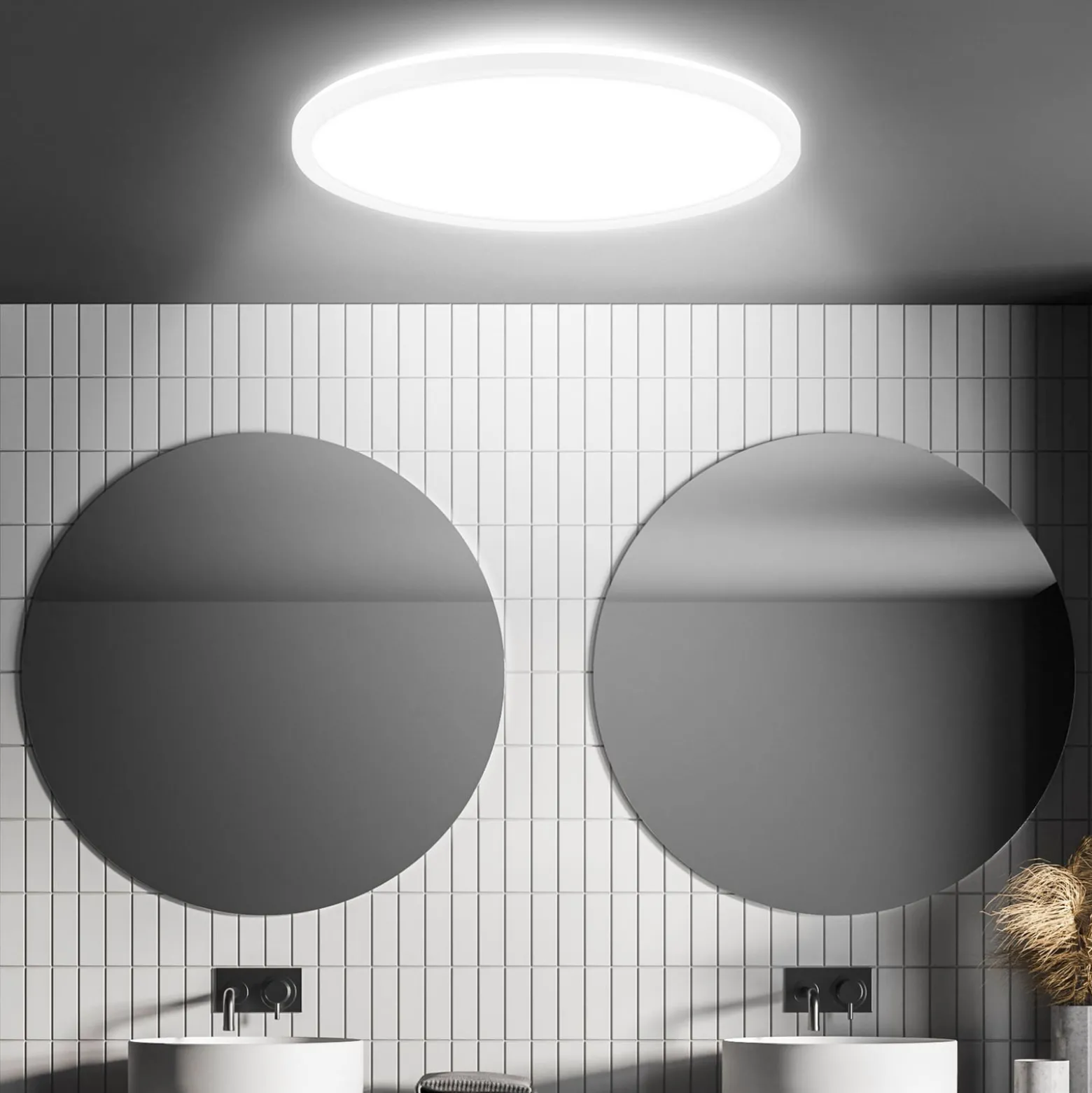 LED-Deckenleuchte Move, Sensor, Ø 42 cm, IP44, weiß, 4000K