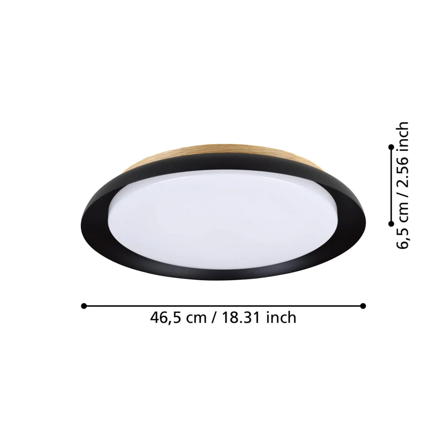 LED-Deckenleuchte Penjamo Ø 46,5cm, schwarz