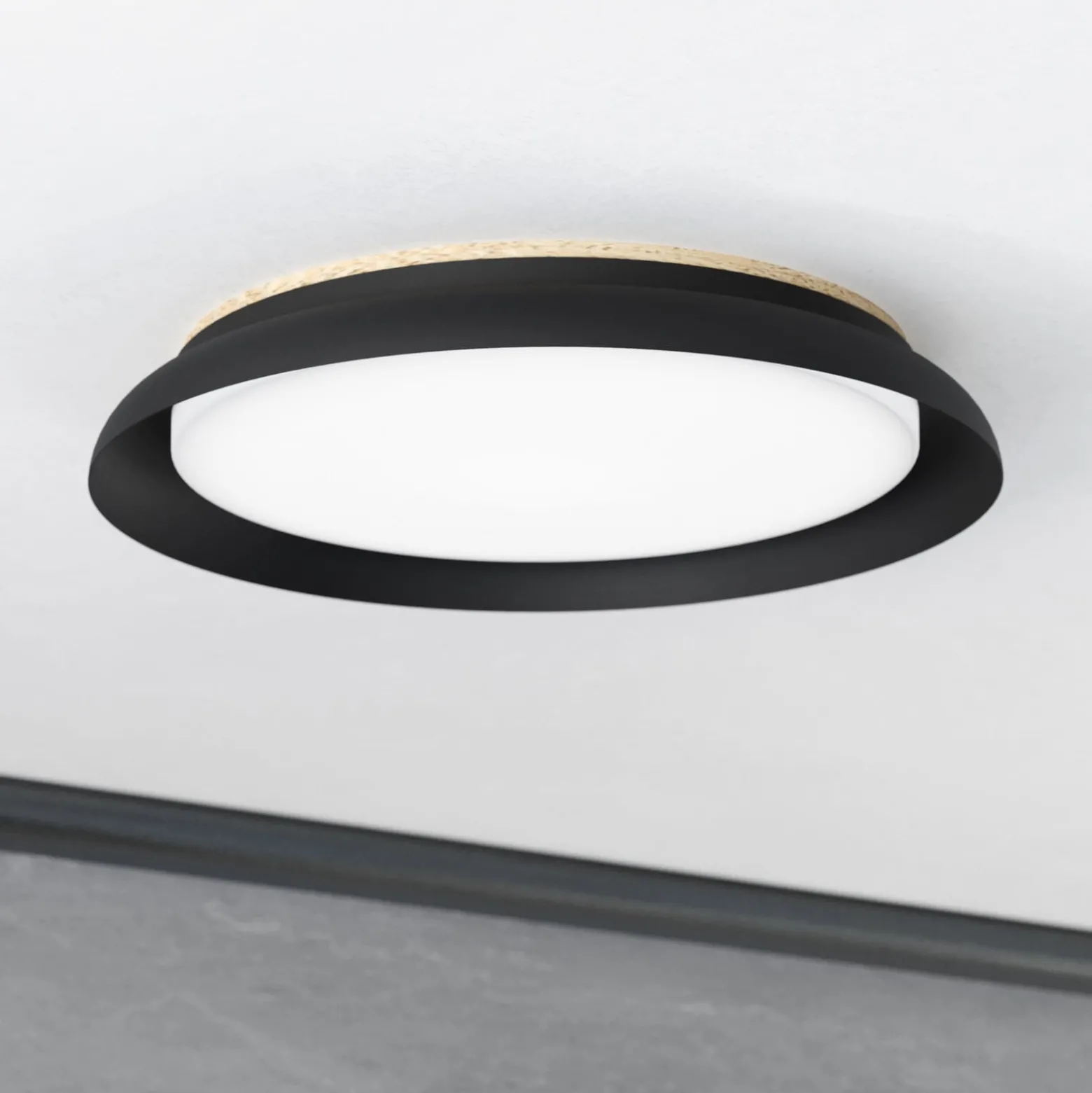 LED-Deckenleuchte Penjamo Ø 46,5cm, schwarz