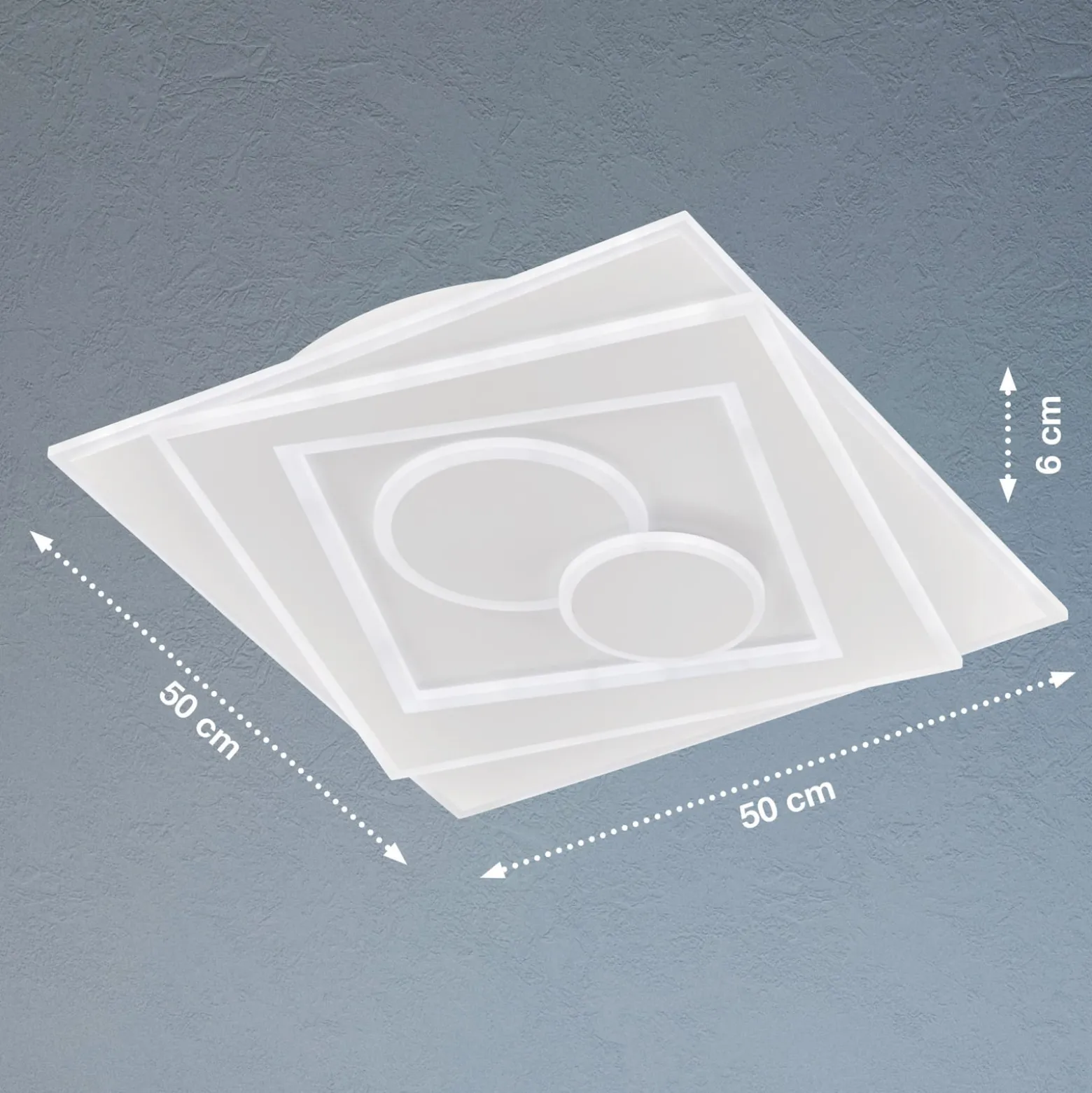 LED-Deckenleuchte Ratio, dimmbar, zwei Kreise