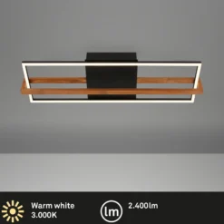 LED-Deckenleuchte 3777015 Rechteck mit Holzelement