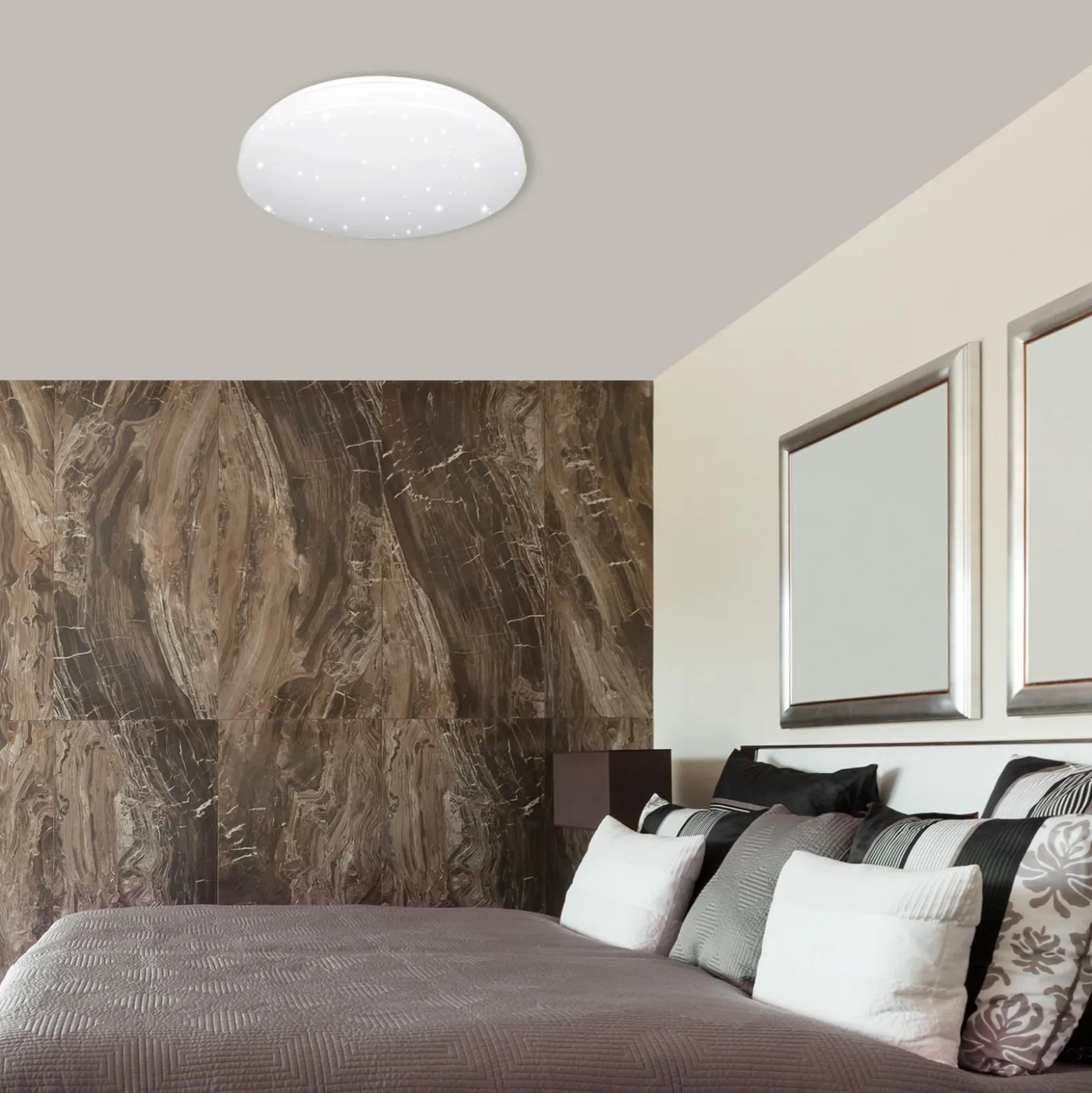 LED-Deckenleuchte Reva Star, Ø 50 cm, weiß, Kunststoff