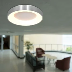 LED-Deckenleuchte Ringlede, 2.700 K, Ø 30 cm, silber, Metall