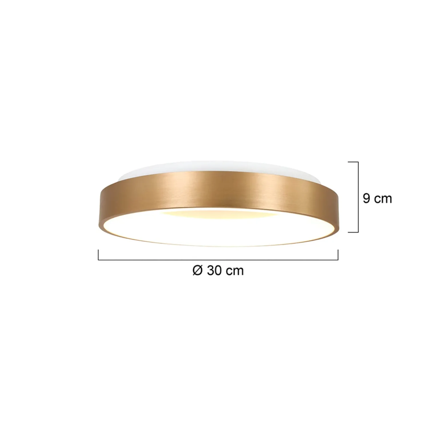 LED-Deckenleuchte Ringlede, 2.700 K, Ø 30 cm, gold, Metall