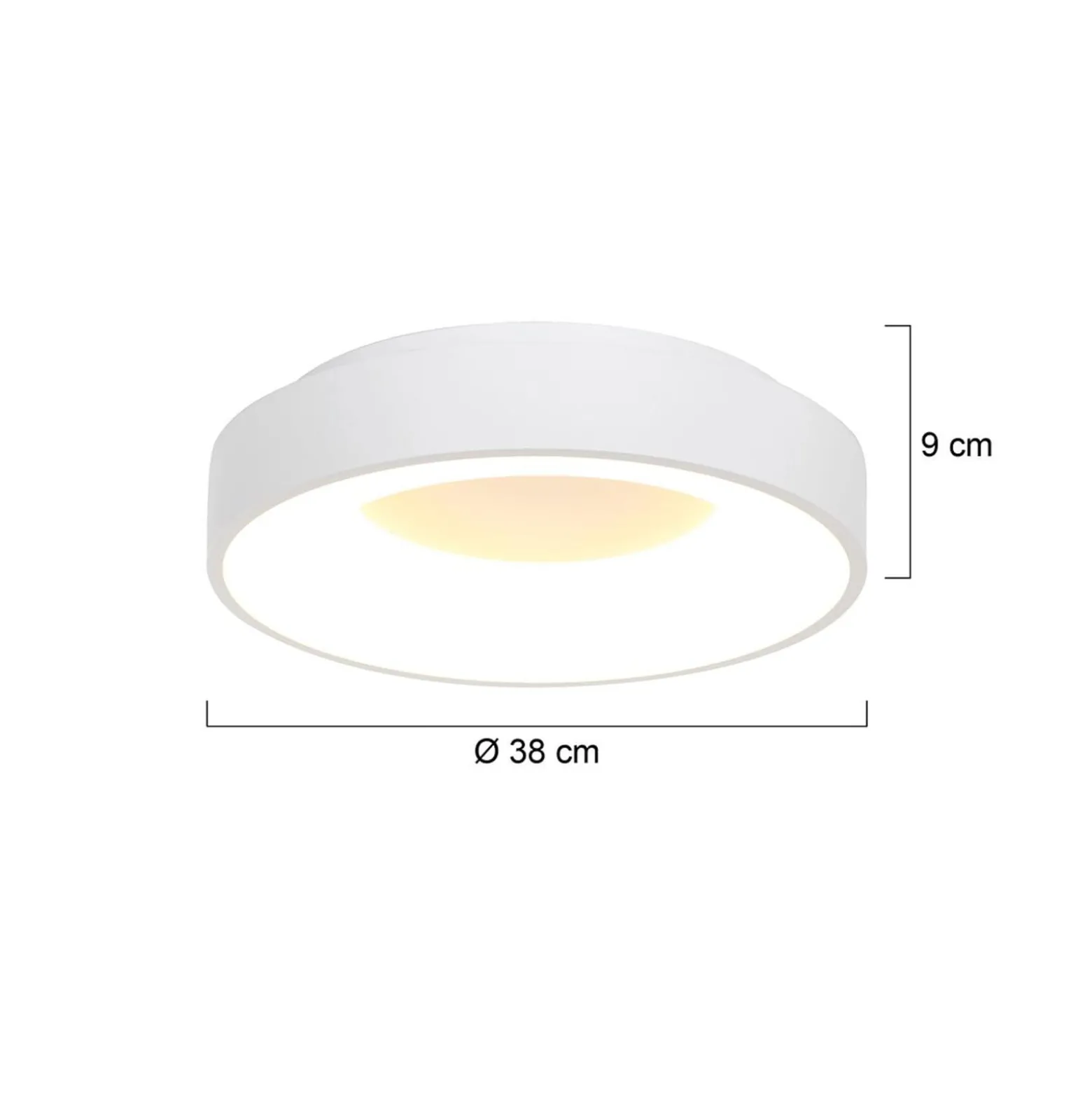 LED-Deckenleuchte Ringlede, 2.700 K, Ø 38 cm, weiß, Metall