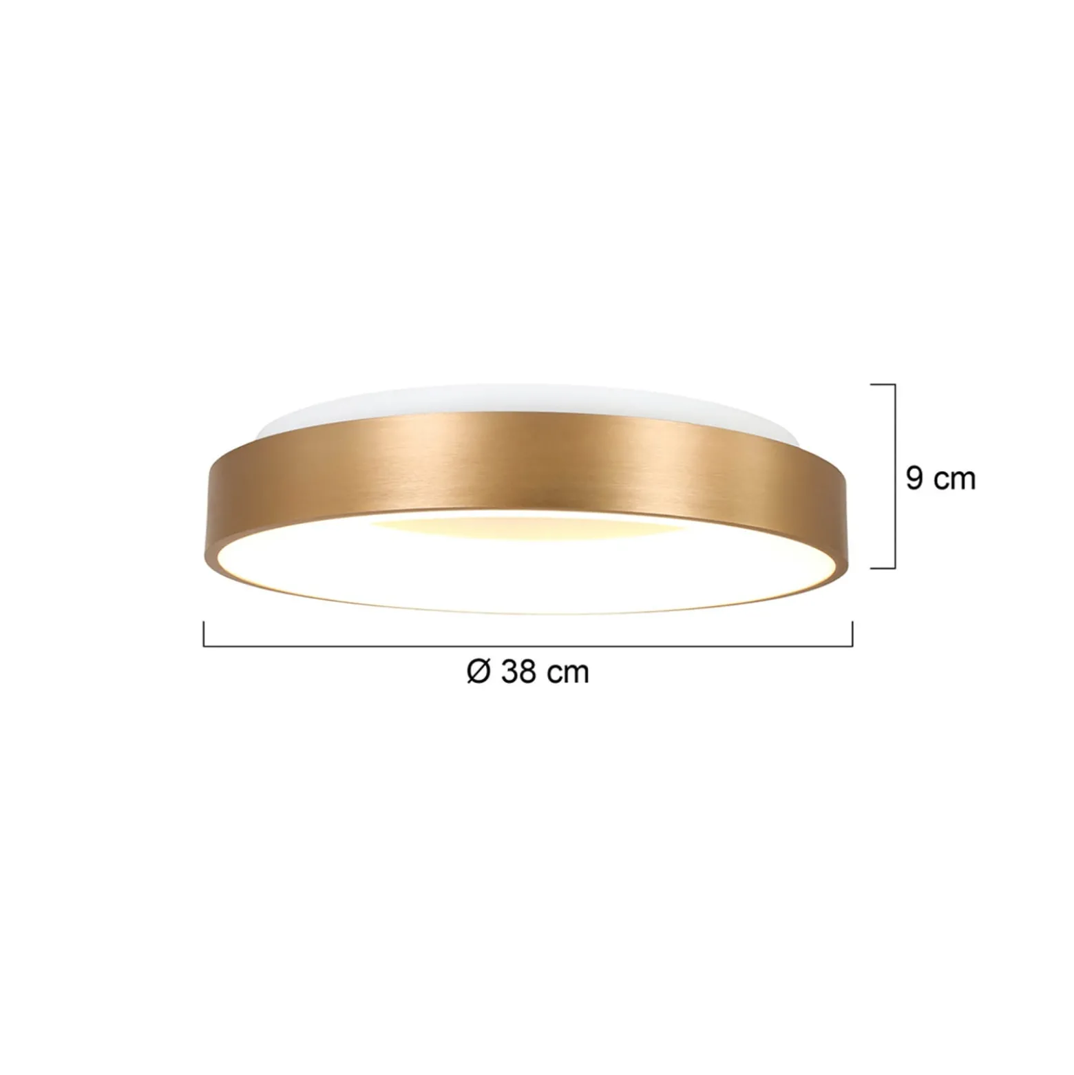 LED-Deckenleuchte Ringlede, 2.700 K, Ø 38 cm, gold, Metall