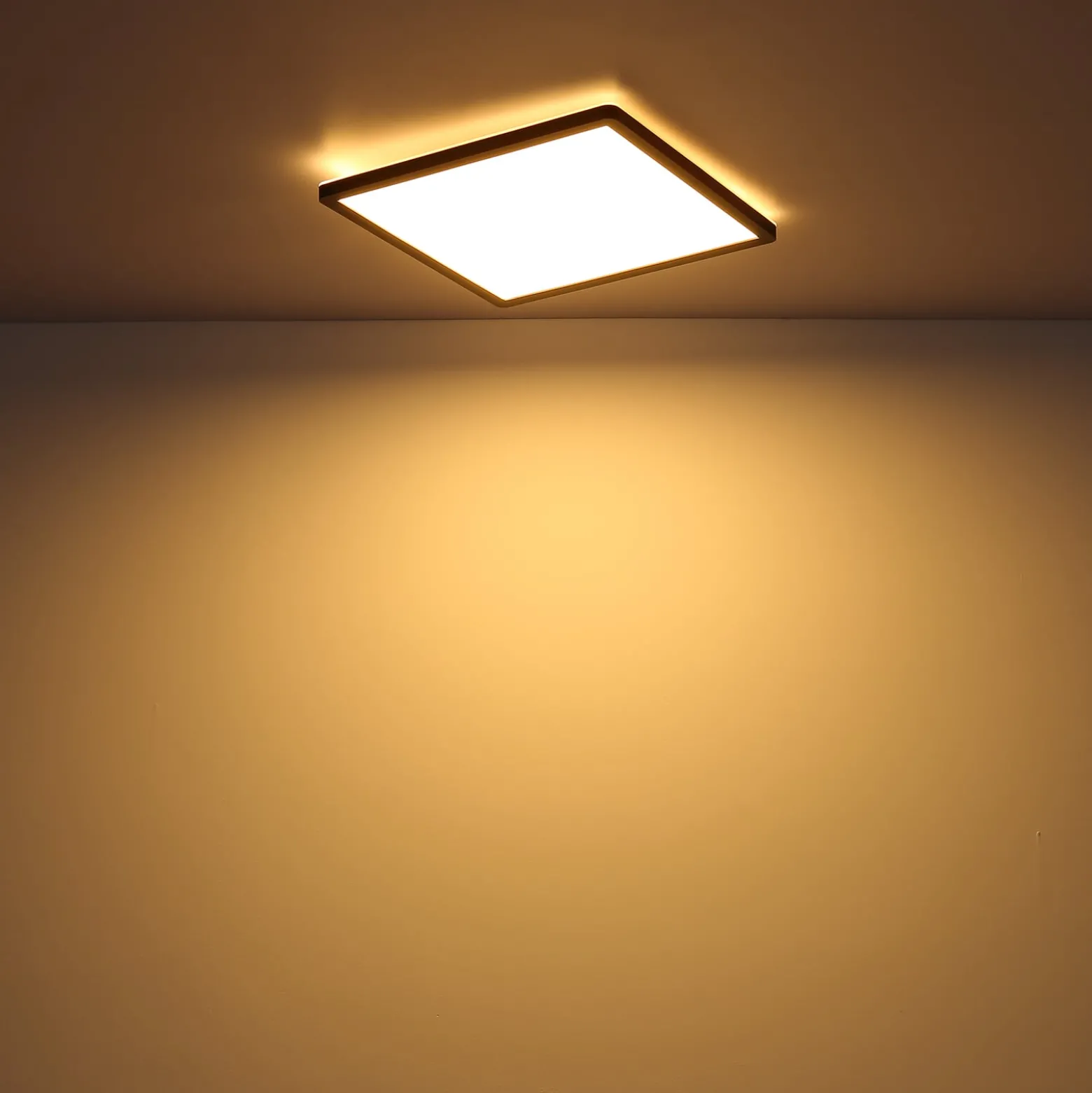 LED-Deckenleuchte Sapana, eckig, dimmbar, schwarz