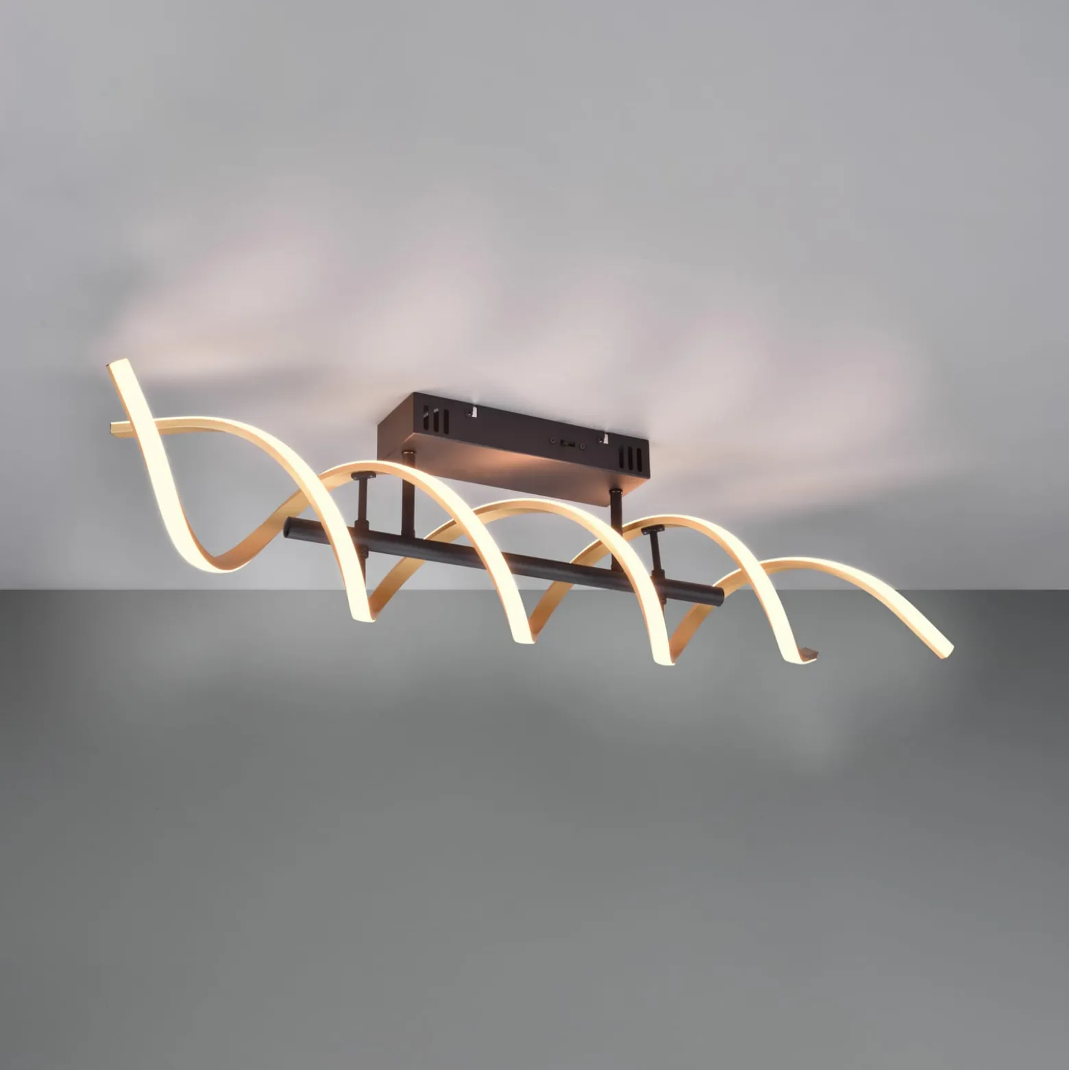 LED-Deckenleuchte Sequence, dimmbar, CCT, messing
