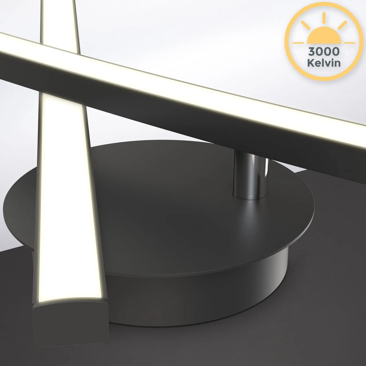 LED-Deckenleuchte Snore, 2-fl., schwarz, Metall, 3.000 K