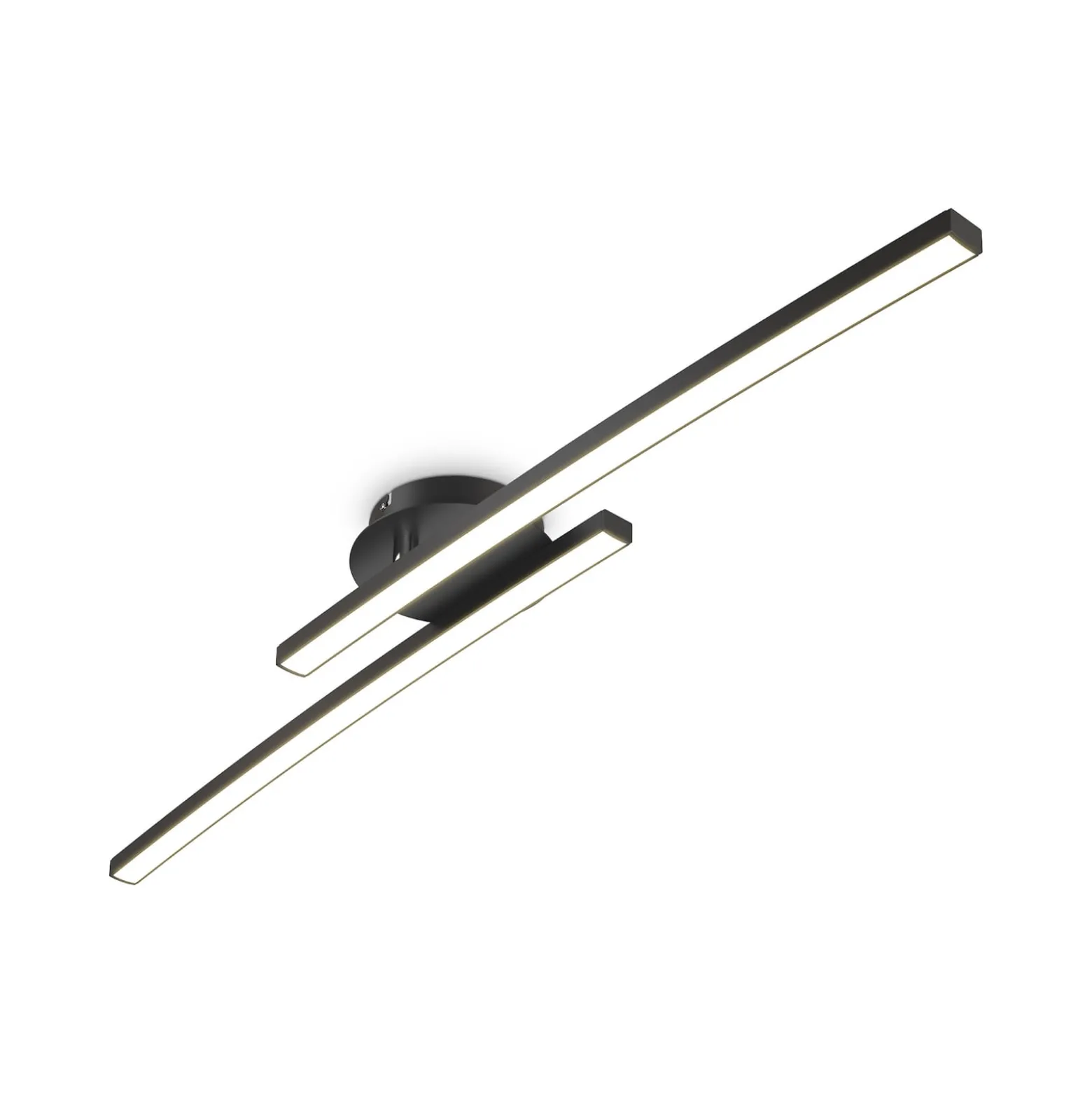 LED-Deckenleuchte Snore, 2-fl., schwarz, Metall, 3.000 K