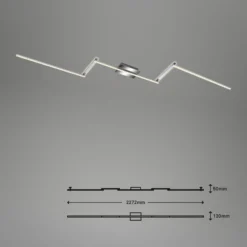 LED-Deckenleuchte Staff, silber, 3.000 K