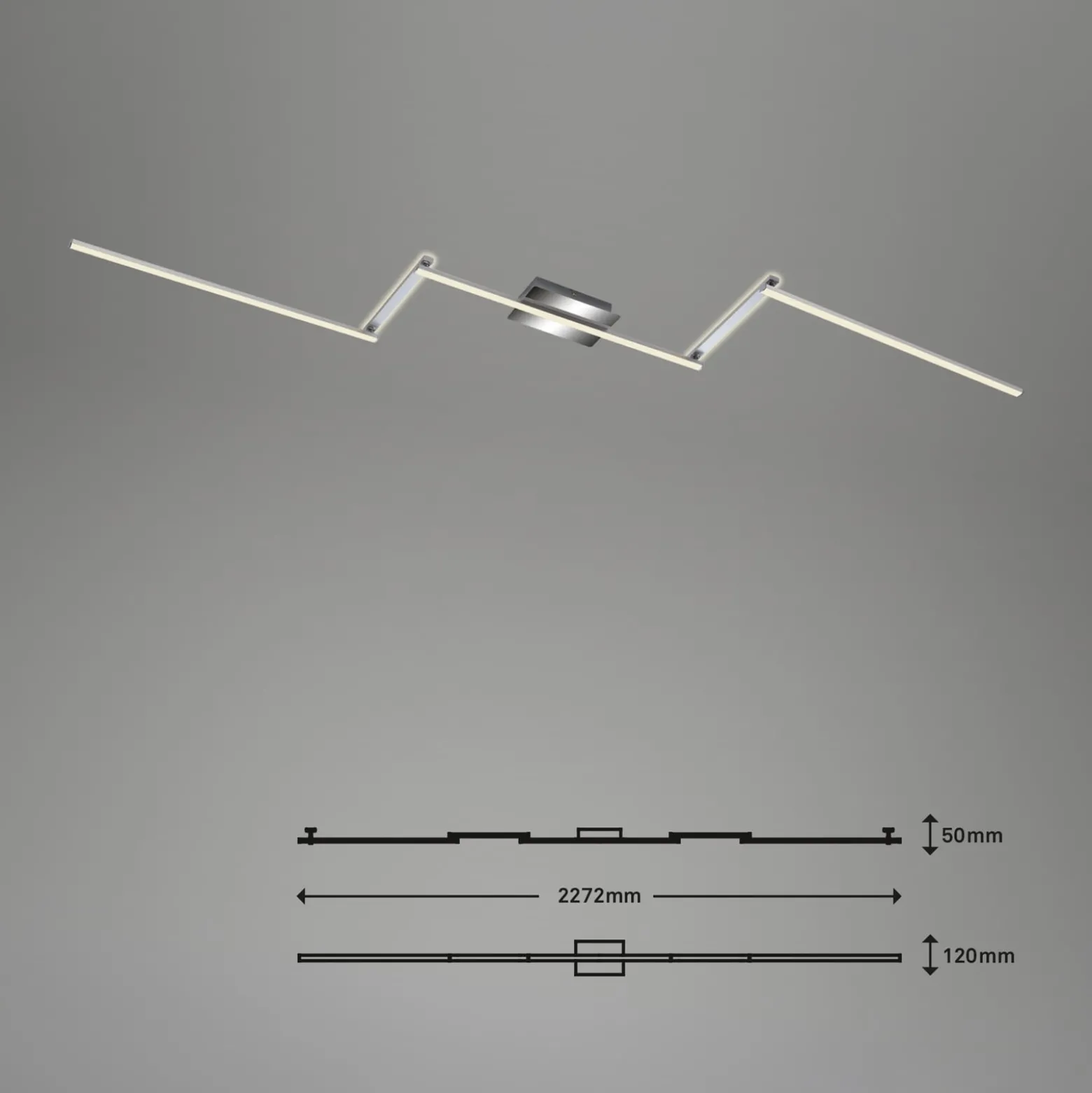 LED-Deckenleuchte Staff, silber, 3.000 K