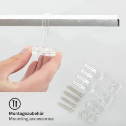 LED-Deckenleuchte Staff, silber, 3.000 K