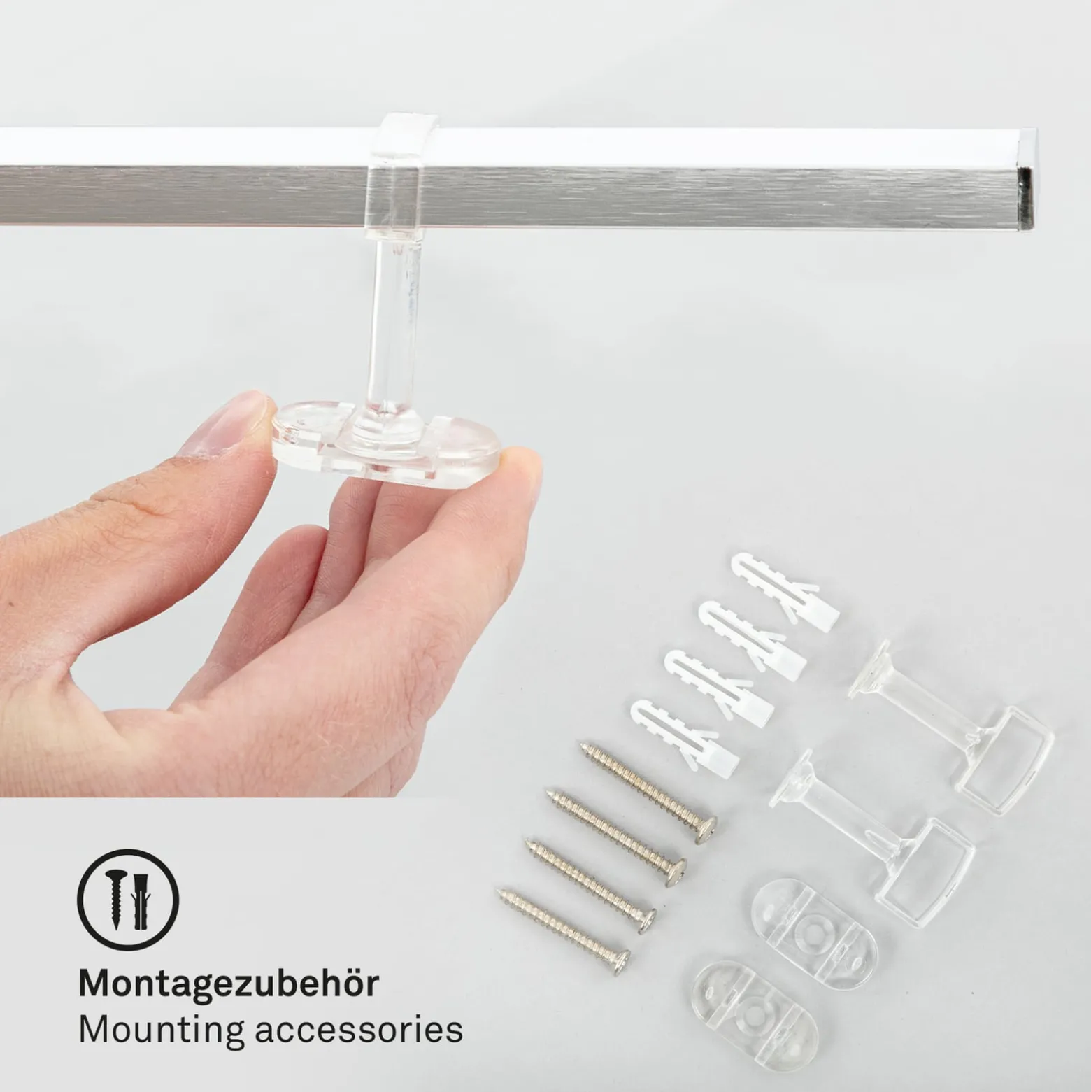 LED-Deckenleuchte Staff, silber, 3.000 K