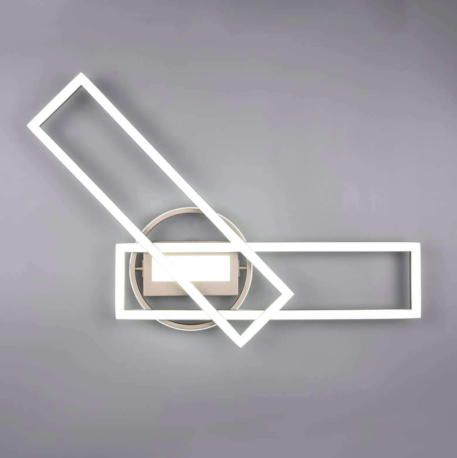 LED-Deckenleuchte Twister, drehbar, Remote, nickel
