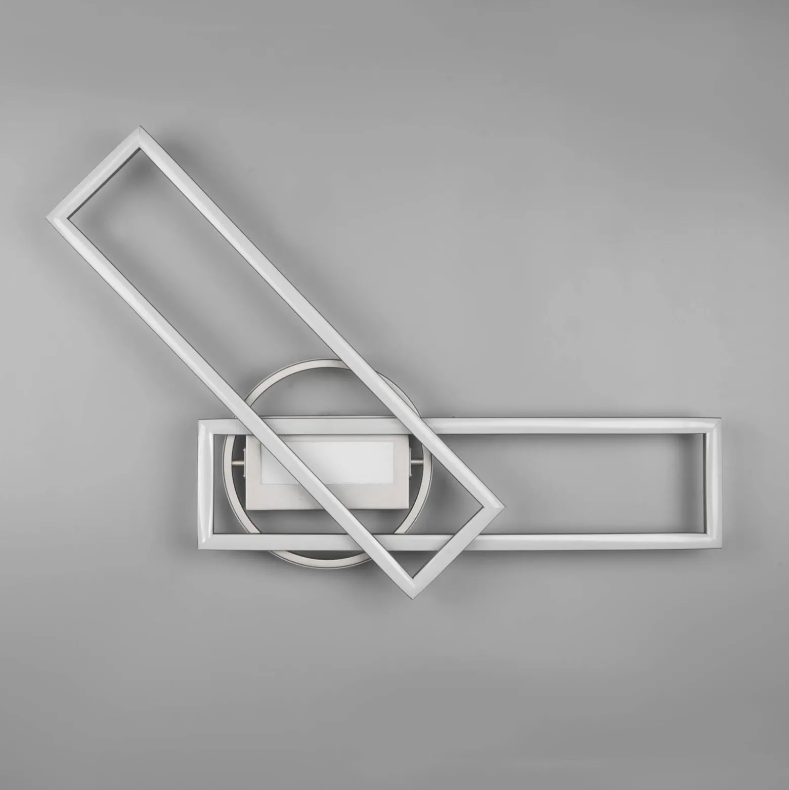 LED-Deckenleuchte Twister, drehbar, Remote, nickel
