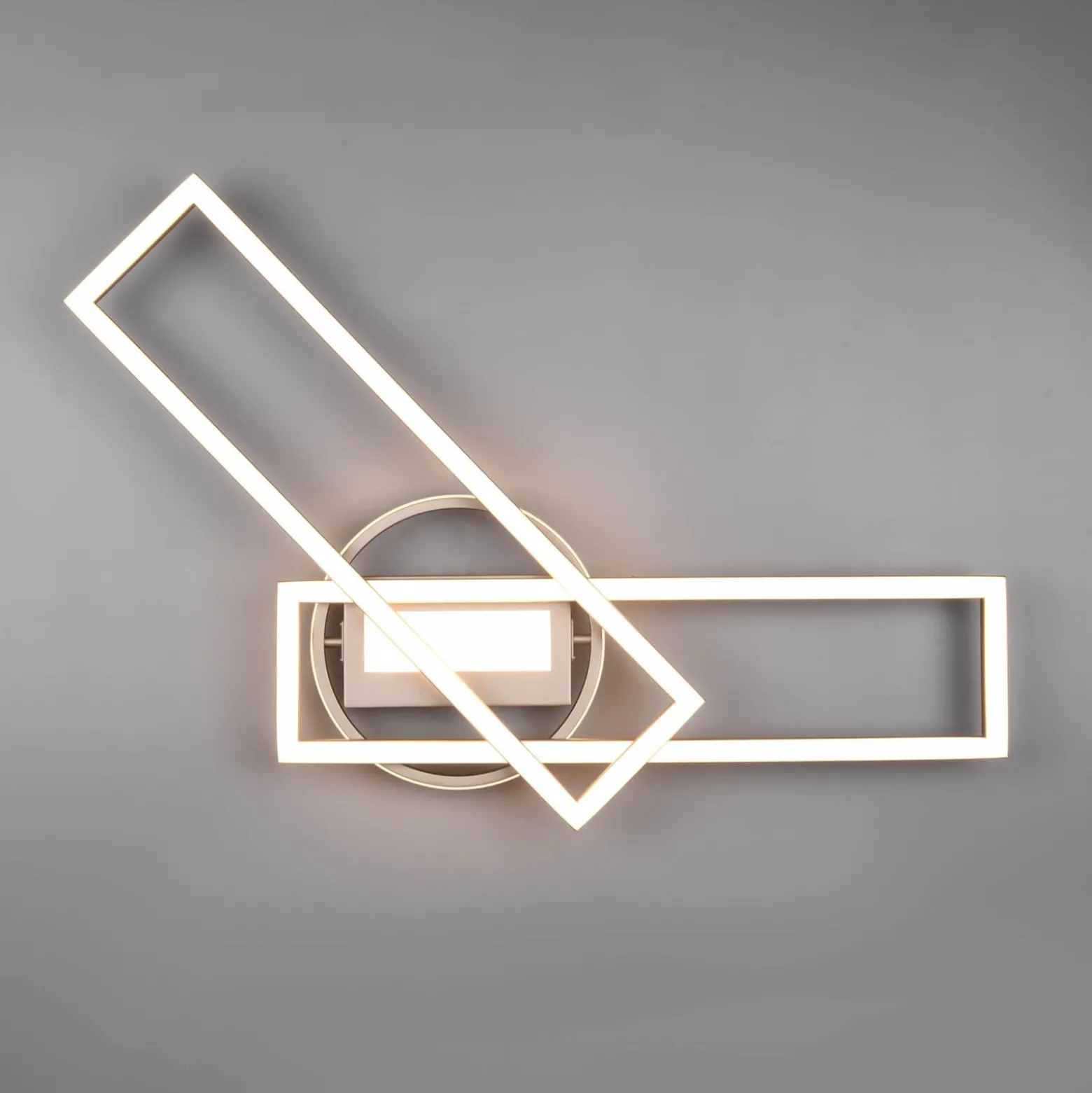 LED-Deckenleuchte Twister, drehbar, Remote, nickel