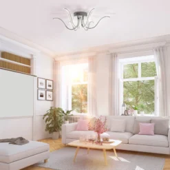 LED-Deckenleuchte Valerie 6-flammig Ø67cm stahl