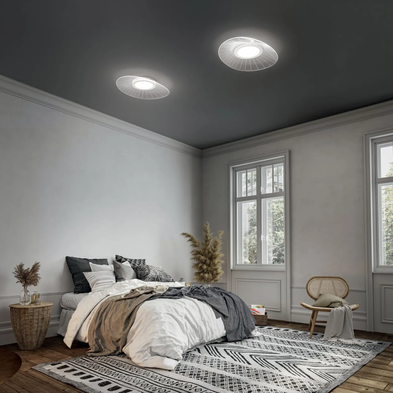 LED-Deckenleuchte Vela, weiß, dimmbar